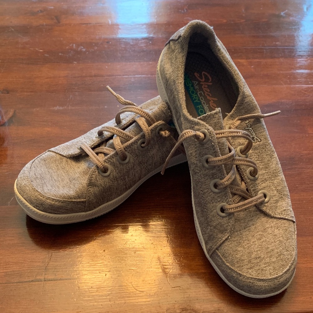 Skechers Women’s Tan Lace-Up Sneakers